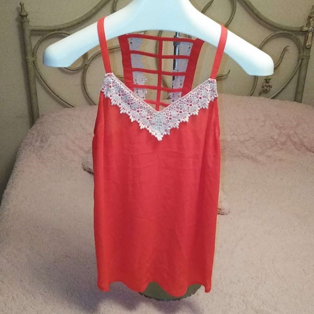Lace Trim 🌹Lattice Back Camisole